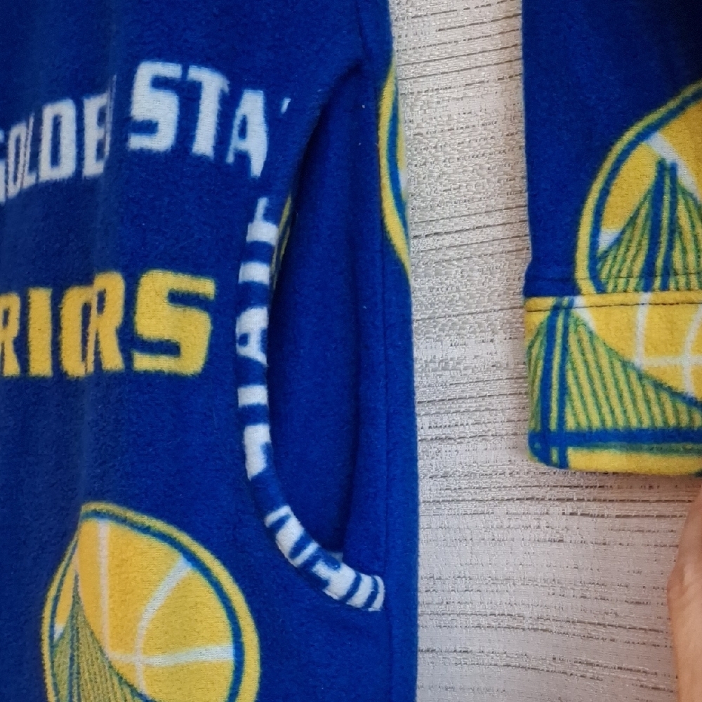 Womens Small Golden State Warrior Blue One Piece Pajama - Picture 4 of 6